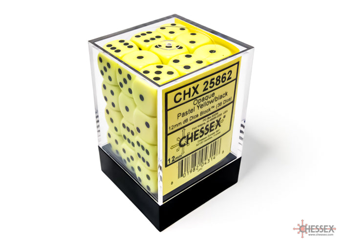 Opaque Pastel Yellow/back | 7-Dice, 16mm, 12mm, d10s by Chessex