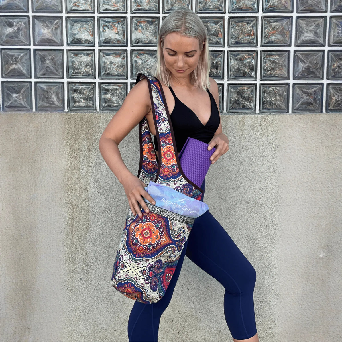 JupiterGear Yoga Mat Carrying Tote Bag with Large Pockets