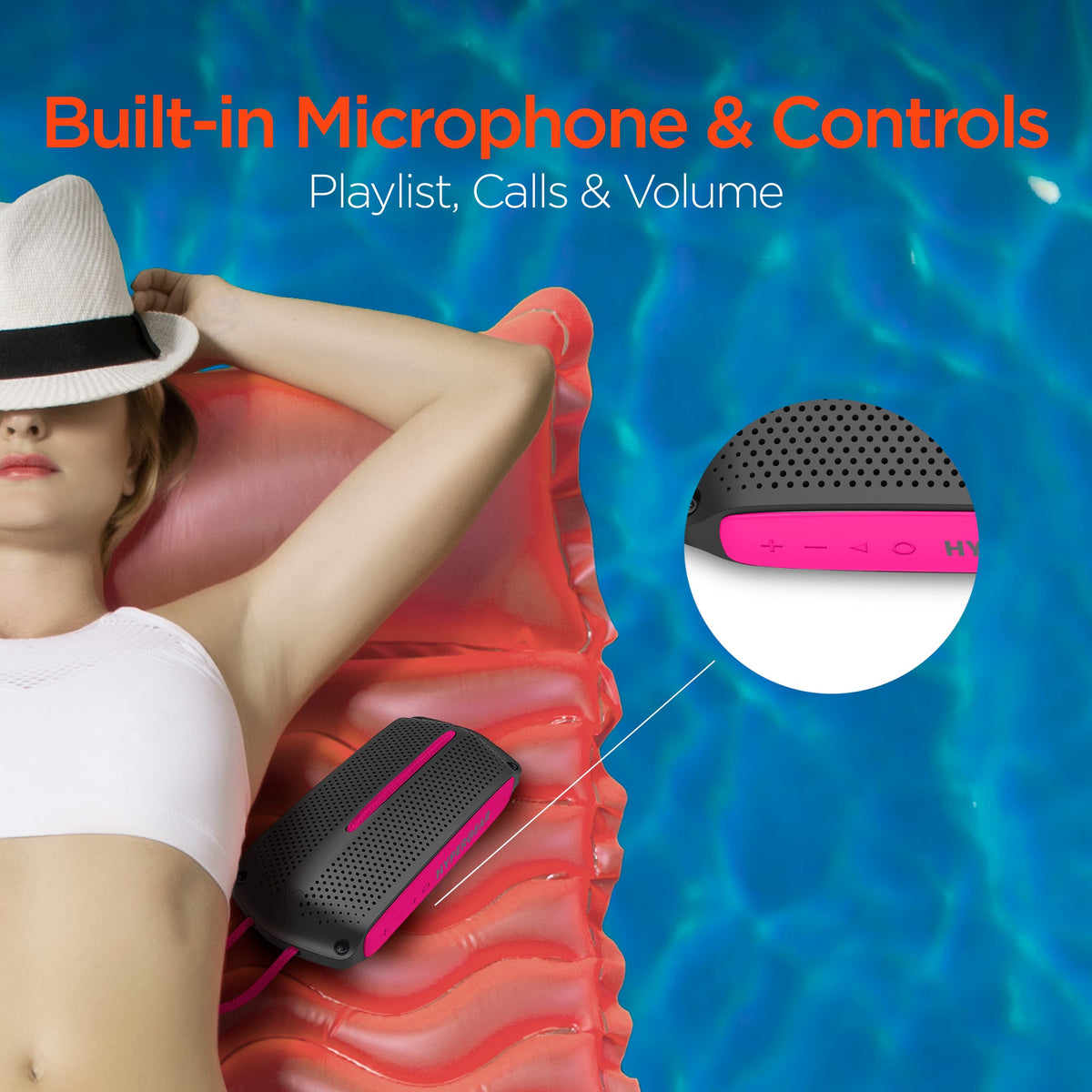 HyperGear Wave Water Resistant Wireless Speaker with Extended Battery Life (WATER-PRNT)