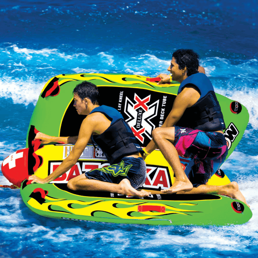 WOW Sports Big Bazooka 1-4 Person Steerable Towable Water Tube For Pool and Lake
