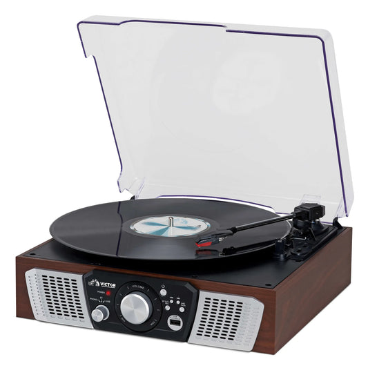 Victor Lakeshore 5-in-1 Hybrid Bluetooth Turntable System w USB and RCA Output - 🆕 New Arrivals, All Products, Products from Jupiter Gear Home, 🖥️ Electronics, 🖥️ Audio Equipment - Little Red General Store