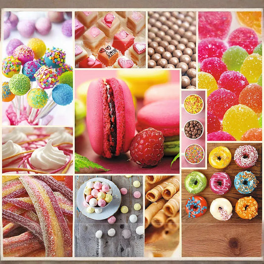 1000 Piece Jigsaw Puzzles, Candy, Collage, Sweets, Macaroons, Donuts, Adult Puzzles, Trefl 10469