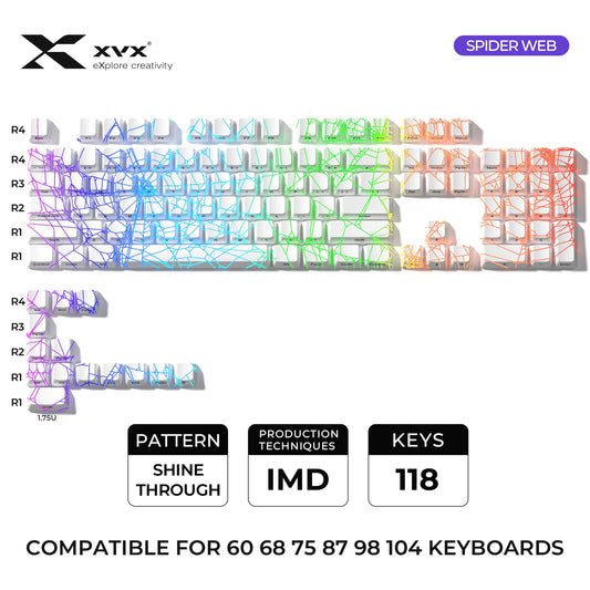 XVX SPIDER WEB Version Pattern OEM Profile IMD-Tech Keycap Set