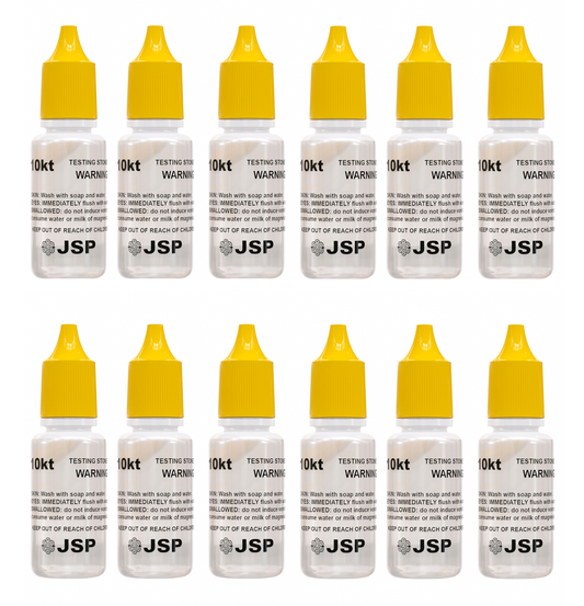24 JSP Gold Test Bottles - 12 of 10K and 12 of 22K Acid Karat Testing Solution Jewelry Tester for Metals
