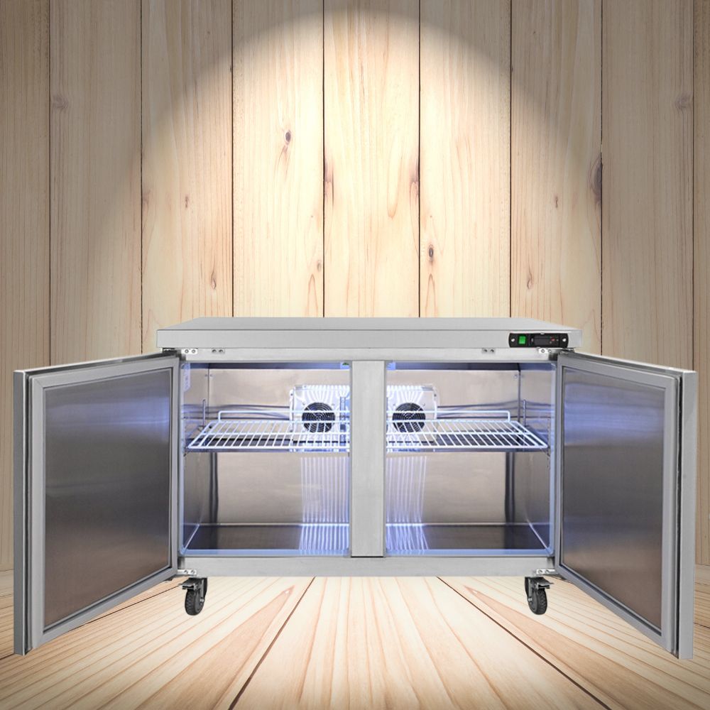 12.9 Cu.Ft 2 Door Commercial Stainless Steel Worktop Undercounter Refrigerator, 48" (95413725)