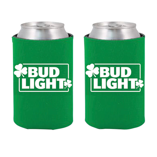 St. Patrick's Day Green Bud Light AB Cooler Fits 12 oz Aluminum Can Coozie