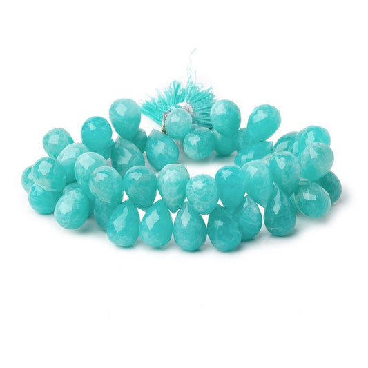 12x8-13x9mm Amazonite Faceted Tear Drop Beads 7.5 inch 45 pieces AA