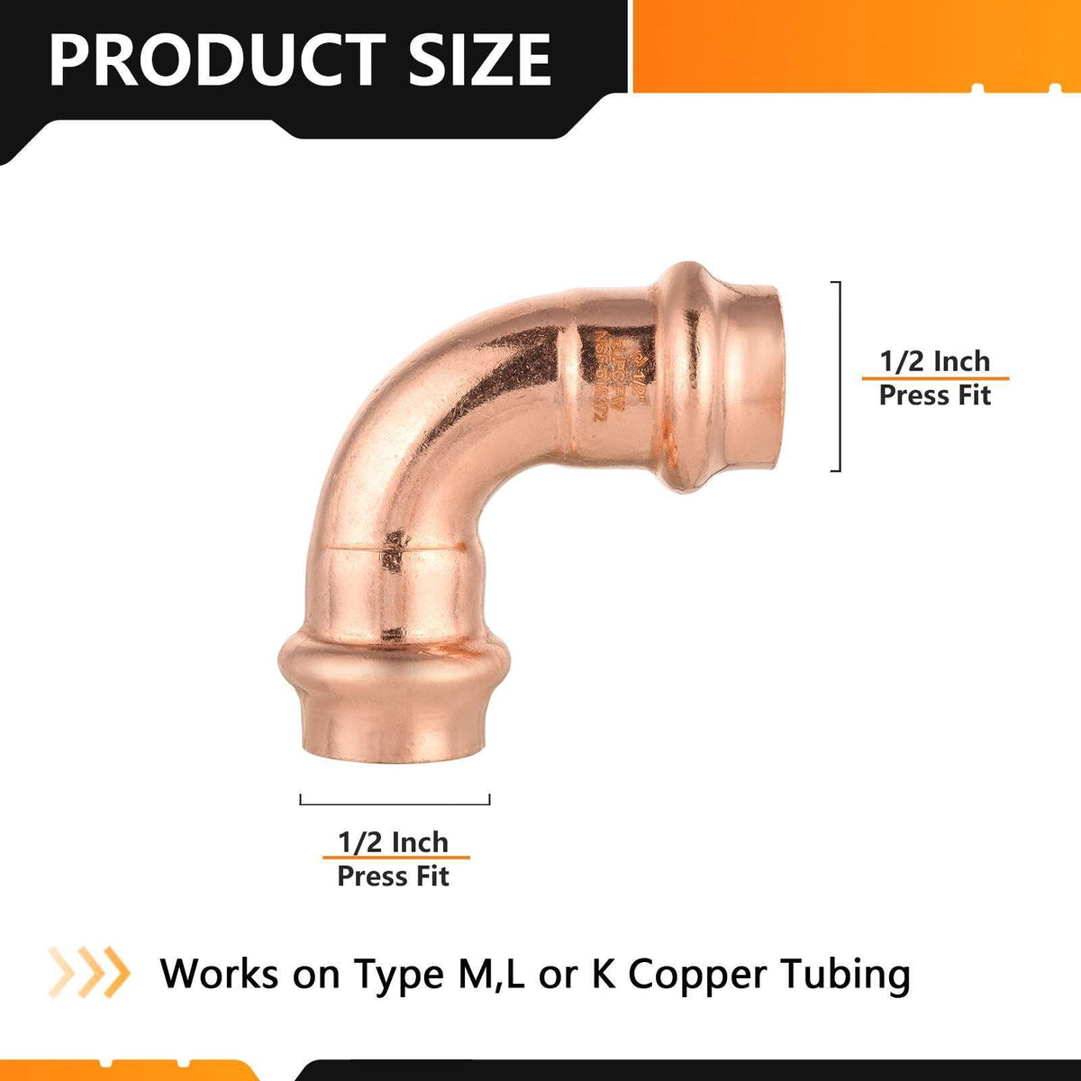 1/2" Press Copper 90° Elbow (Lead Free)