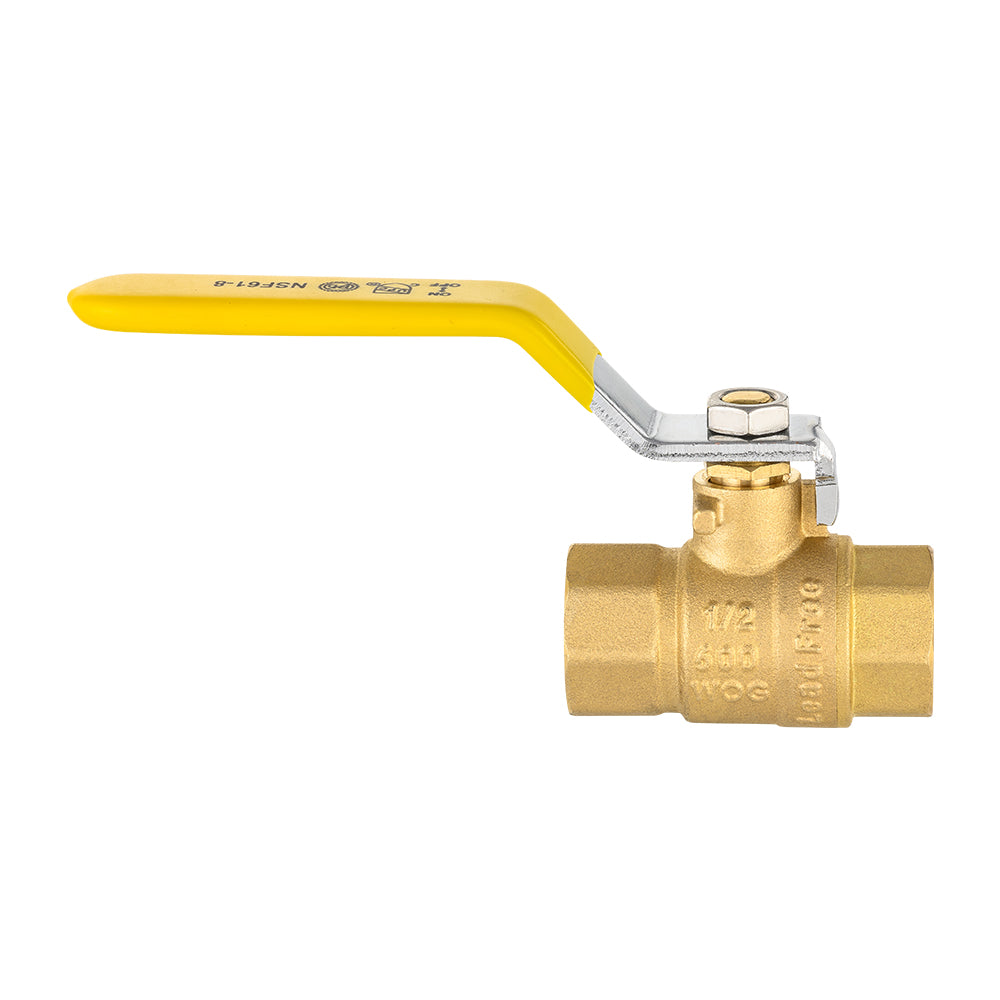 1/2" FNPT Ball Valve, Yellow (Lead Free)