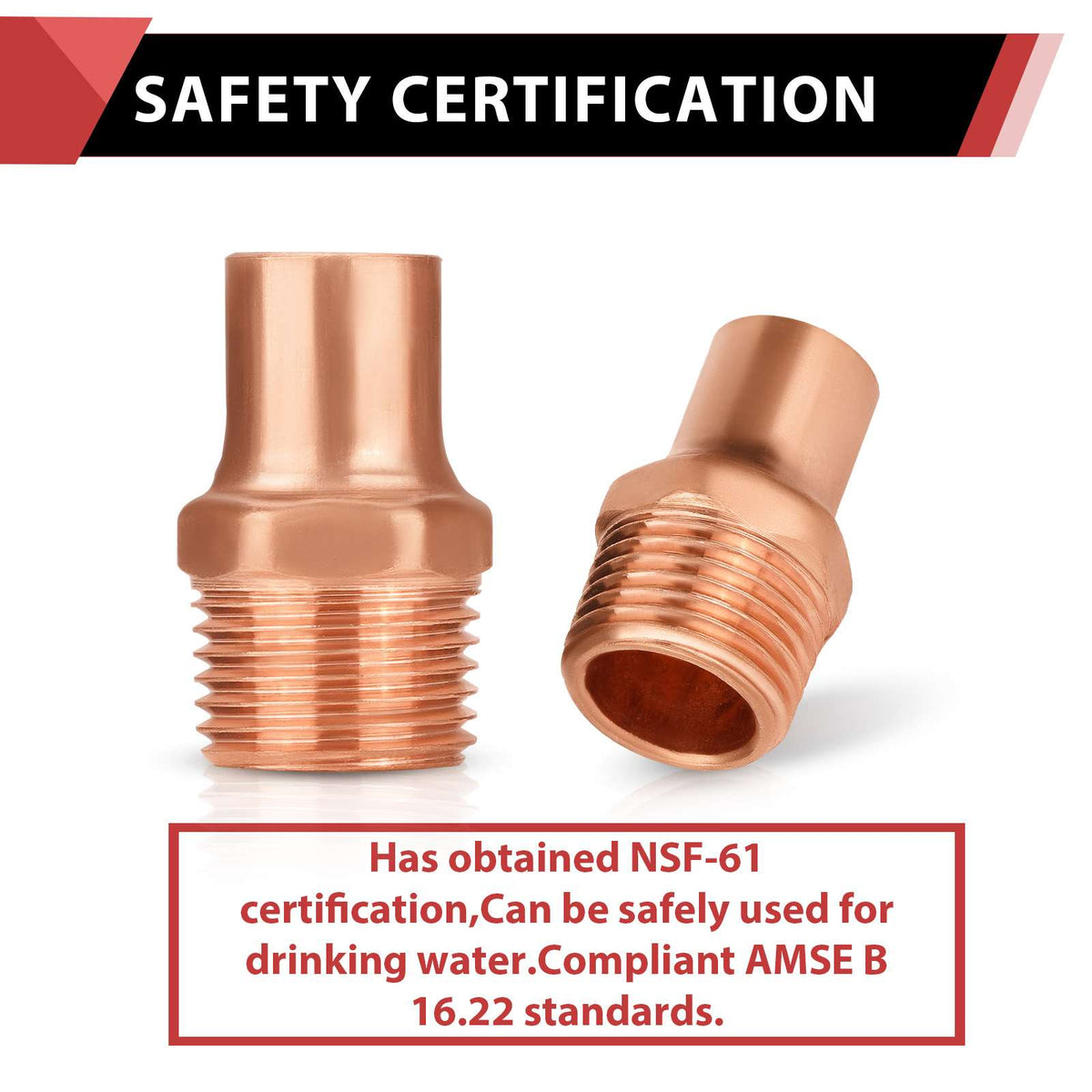 1/2" C x MNPT Copper Male Adapter