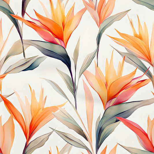 Tropical Strelitzia Floral Wallpaper