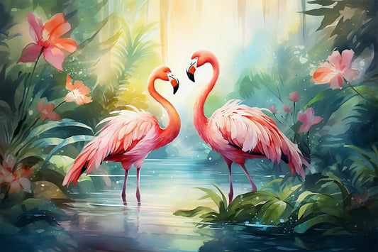 Tropical Flamingo Mural