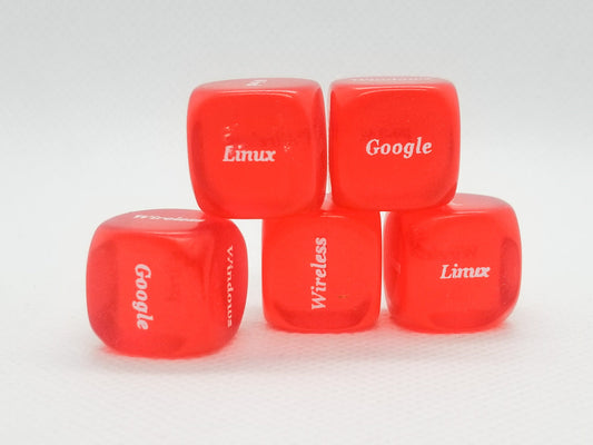 10x Red Computer Dice d6 | Tech Themed Dice 6-Sided 16mm Tech Dice 16mm