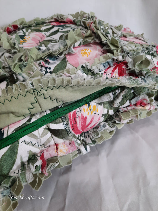 13"x13" Rag quilt pillow cover