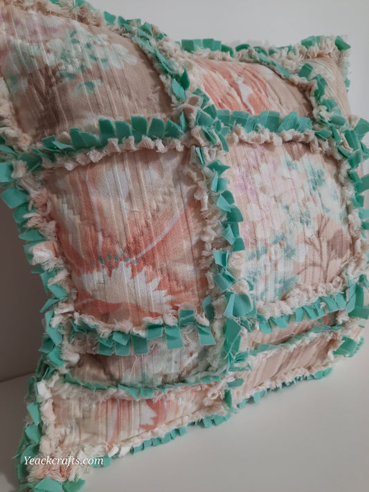 Rag Quilt Pillow Cover