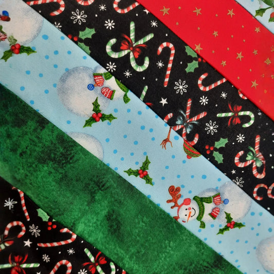 15"x15" Red/Green/snowman/candy cane