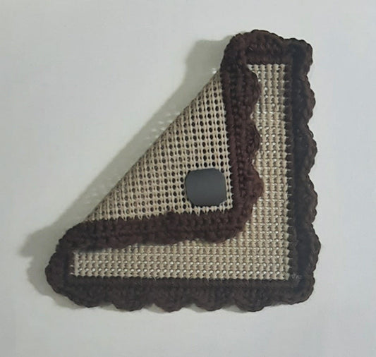 Jar Gripper with Magnet: Beige/dark brown ruffle trim