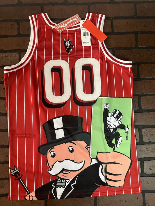 MONOPOLY Red Headgear Classics Basketball Jersey ~Never Worn~ L