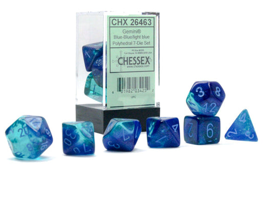 Gemini® Polyhedral Blue-Blue/light blue Luminary™ 7-Die Set / 16mm / 12mm