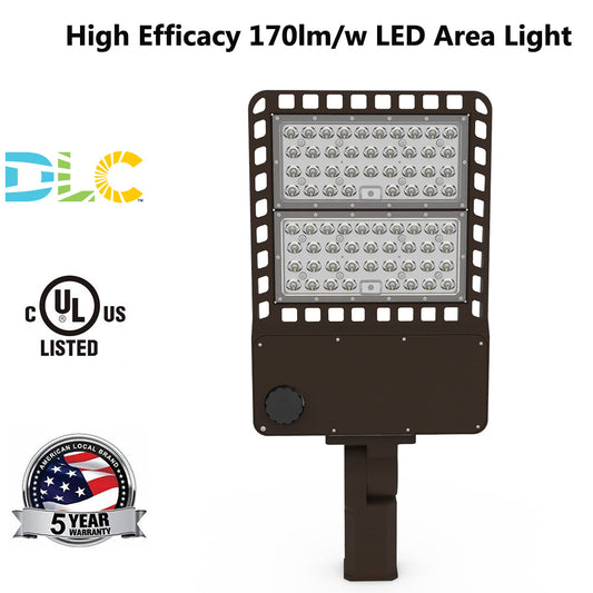 Commercial Street & Area Lighting 100W 150W 200W 300W 5000K 1-10V Dim LED Shoebox Parking Lot Security Light, High Voltage Optional UL DLC Listed