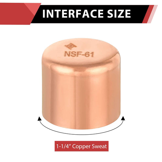 1-1/4" Solder Copper Pipe End Cap (Plug)