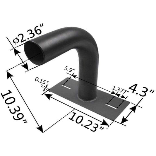 90 Degree Bent Square Pole Tenon Adapter, Wall Mounting Bracket With 2-3/8 Inch O.D.Tenon for Slip Fitter LED Shoebox Parking Lot Area Light