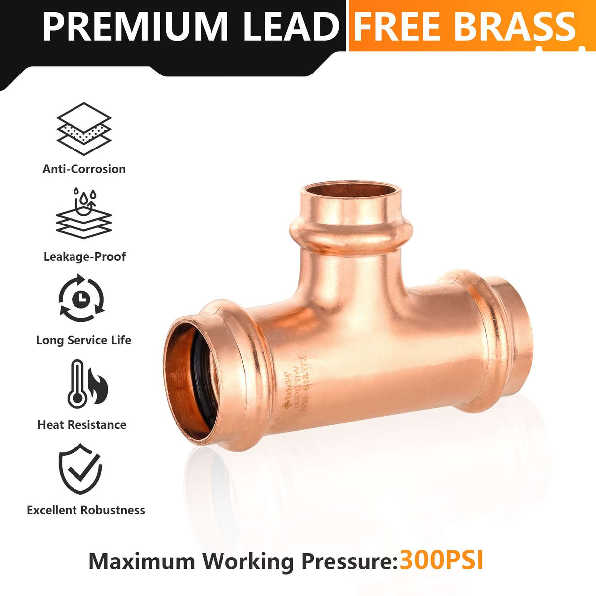 1" x 1" x 3/4" Press Copper Tee (Lead Free)