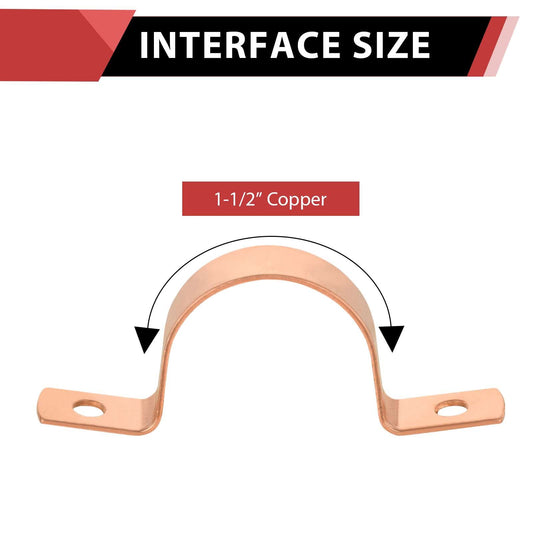 1-1/2" Copper Pipe Straps, Two Hole