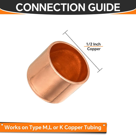 1/2" Solder Copper Pipe End Cap (Plug)