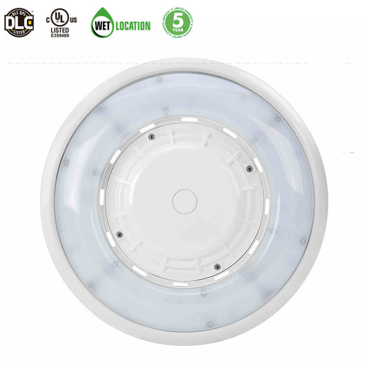 UFO LED High Bay Light 67W 97W 140W 180W 4000K 5000K 1-10V Dimming White Finish LED Warehouse Lights Fixture, High Voltage Optional, UL DLC Listed