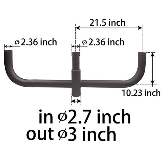 Tenon Adapter, 180 Degree Round Triple Bullhorn Tenon Adaptor for 3 Light Fixtures, Rould Pole Top Mounting Bracket for LED Shoebox Parking Lot Lights