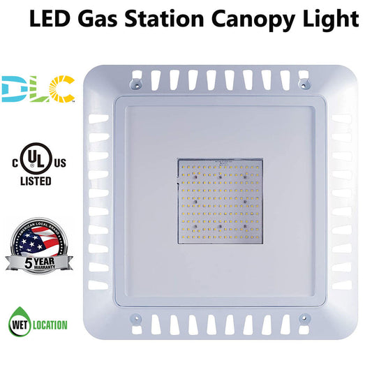 95W 120W LED Canopy Light for Gas Station, 5000K Daylight Carport Ceiling Light Fixture,200-400W MH/HPS Equiv,IP65 Rating,120-277V, UL DLC Listed