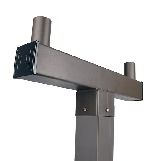 Bullhorn Tenon Adapter for 4inch Square Pole,2 Arms for 2 3/8" Slip Fitter LED Shoebox Parking Lot Area Light,Flood Lighting,Steel Pole Light Bracket