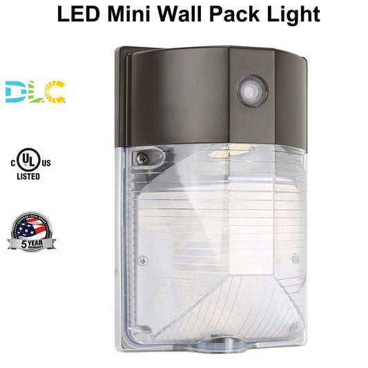 17W 25W LED Wall Pack Light with Dusk to Dawn Sensor, 4000K 5000K 120-277V IP65 Waterproof Outdoor Wall Lighting for Pathway, UL DLC Listed