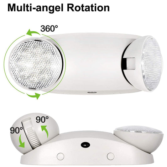 LED Emergency Bug Eye Lights with 90min Battery Backup,Commercial Emergency Light,Two Adjustable LED Light Head,120-277V AC, ETL Certified-14 Pack