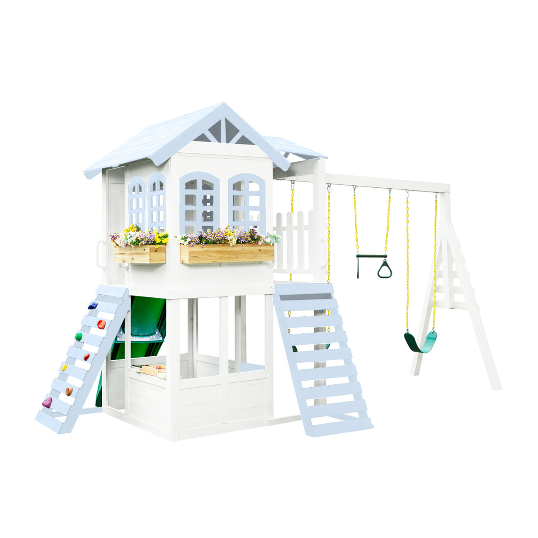Reign Two Story Playhouse Custom Color - 2MamaBees - Little Red General Store