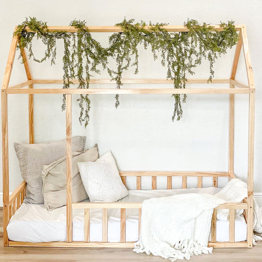 Montessori House Bed with Rails - 2MamaBees - Little Red General Store