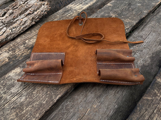 3 Pocket Leather Tool Roll