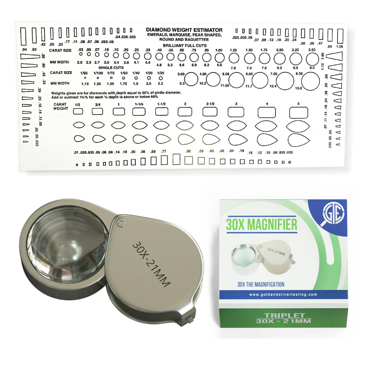 GTE Complete Gold, Silver, & Platinum Jewelry Testing & Appraisal Kit – Professional Grade