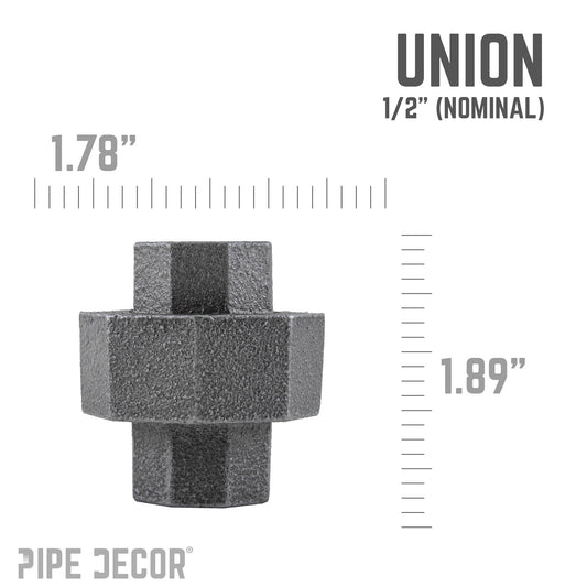 1/2 in. Black Union