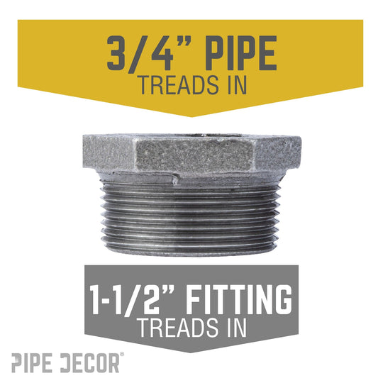 1 1/2 in. x 3/4 in. Black Bushing