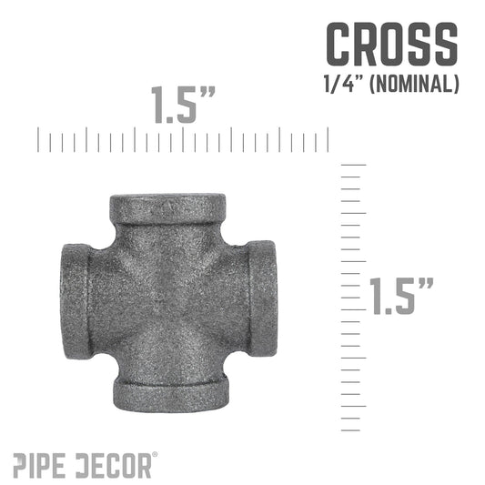 1/4 in. Black Cross