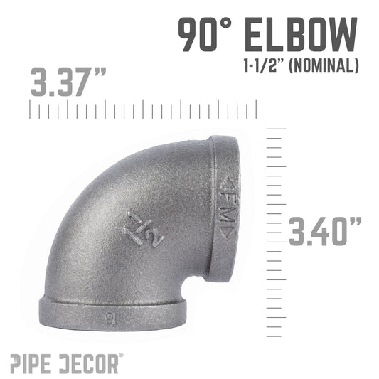 1 1/2 in. Black 90 Degree Elbow