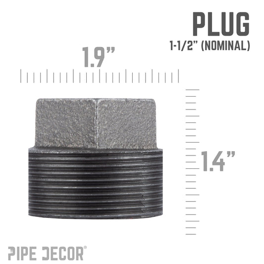 1 1/2 in. Black Plug