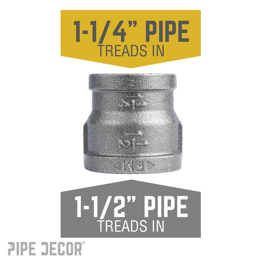 1 1/2 in. x 1 1/4 in. Black Reducing Coupling