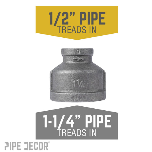 1 1/4 in. x 1/2 in. Black Reducing Coupling