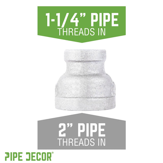 2 in. x 1 1/4 in. Galvanized Iron Reducing Coupling