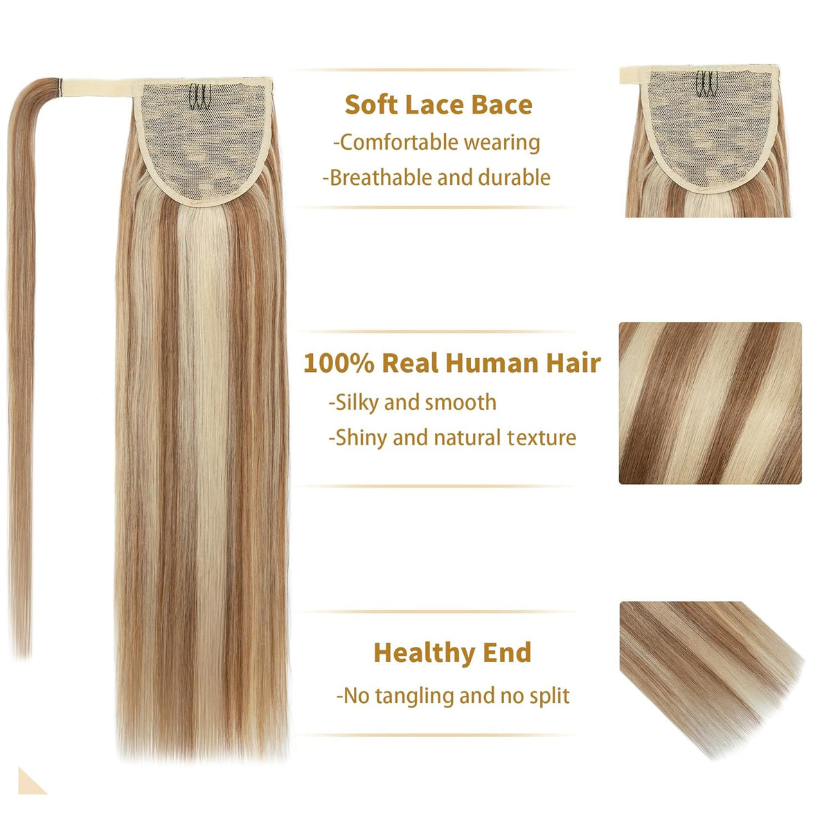 VIP PONYTAIL / Silky 18" 100% Human Hair