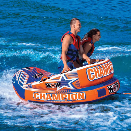 WOW Watersports Champion 2-Person Towable with EZ-Up Nose for Minimal Drag and Footrest