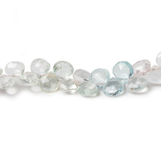 3.5x5mm Multi Beryl faceted heart briolette beads 16 inch